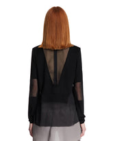 Black Wool and Tulle Top | PDP | Antonia