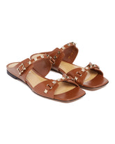 Brown Rockstud Detail Sandals - New arrivals women's shoes | PLP | dAgency