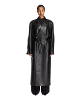 Black Long Leather Trench Coat - VAUTRAIT WOMEN | PLP | Antonia