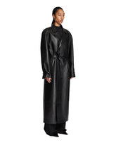 Black Long Leather Trench Coat | PDP | Antonia