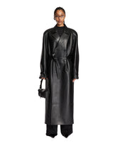 Black Long Leather Trench Coat - VAUTRAIT WOMEN | PLP | Antonia