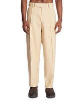 Beige Pleated Trousers - Men's trousers | PLP | Antonia