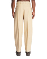 Beige Pleated Trousers | PDP | Antonia