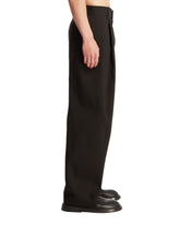 Brown Dry Mouline Wool Trousers | PDP | Antonia