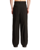 Brown Dry Mouline Wool Trousers | PDP | Antonia