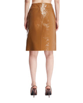 Beige Leather Midi Skirt | PDP | dAgency