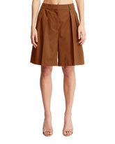 Brown Pleated Shorts | PDP | dAgency