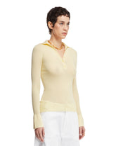 Yellow Ribbed Polo Shirt | PDP | Antonia