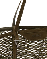 Green Mesh And Leather Bag | PDP | dAgency