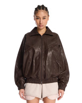 Brown Leather Jacket - Women's clothing | PLP | Antonia