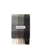 Gray Mohair Checkered Scarf - ACNE STUDIOS | PLP | Antonia