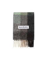 Gray Mohair Checkered Scarf | PDP | Antonia