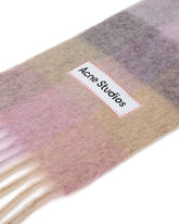 Pink Mohair Checkered Scarf | PDP | Antonia