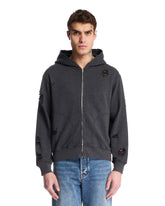 Black Zip-Up Hoodie with Logo - ACNE STUDIOS | PLP | Antonia