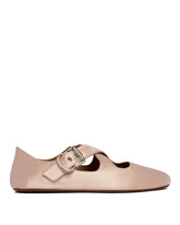 Pink Crossed Strap Ballet Flats | PDP | Antonia