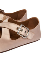 Pink Crossed Strap Ballet Flats | PDP | Antonia