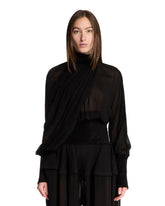 Black Draped Blouse | PDP | Antonia