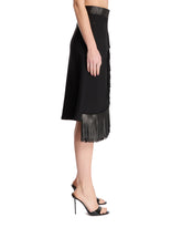 Black Fringe Wool Skirt | PDP | Antonia