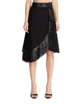 Black Fringe Wool Skirt | PDP | Antonia