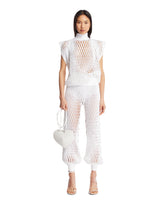 White Macrame Balloon Knit Trousers - new arrivals women's clothing | PLP | Antonia