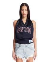 Blue Logo Deconstructed Top - ALEXANDER WANG WOMEN | PLP | Antonia