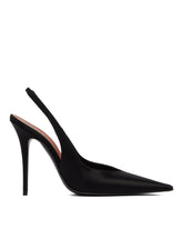 Black Satin Anok Slingbacks - AMINA MUADDI | PLP | Antonia