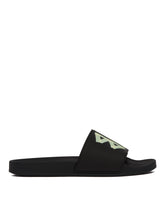 Black and Yellow Slide Pool Sandals - Men's slides | PLP | Antonia