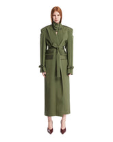 Green Shoulder Pad Overcoat - Women's clothing | PLP | Antonia