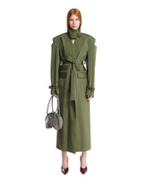 Green Shoulder Pad Overcoat - Women's clothing | PLP | Antonia