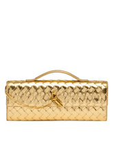 Gold Leather Andiamo Clutch - Women's bags | PLP | Antonia