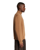 Brown Zip Cashmere Sweater | PDP | Antonia