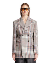 Brown Checked Structured Blazer - Women's jackets | PLP | Antonia