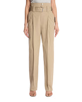 Beige Compact Cotton Pants - BOTTEGA VENETA | PLP | Antonia