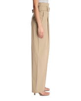 Beige Compact Cotton Pants | PDP | Antonia