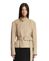 Beige Biker Jacket - Bottega Veneta women | PLP | Antonia