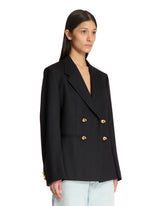 Black Striped Double-Breasted Jacket | PDP | Antonia