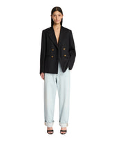 Black Striped Double-Breasted Jacket - BOTTEGA VENETA | PLP | Antonia