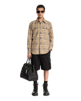 Beige Wool Check Print Shirt - Men's clothing | PLP | Antonia