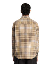 Beige Wool Check Print Shirt | PDP | Antonia