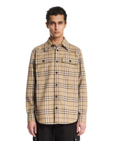 Beige Wool Check Print Shirt - Men's clothing | PLP | Antonia