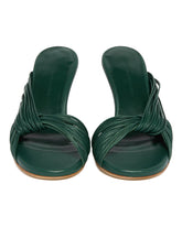 Green Fender Leather Mules | PDP | Antonia