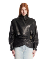 Black Cindy Contour Leather Jacket - Women's jackets | PLP | Antonia