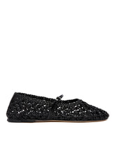 Black Balla Weave Strap Ballet Flats - DEAR FRANCES WOMEN | PLP | Antonia