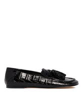 Black Python-Print Leather Drew Loafers - Women's shoes | PLP | Antonia