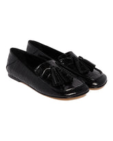 Black Python-Print Leather Drew Loafers - Women's shoes | PLP | Antonia