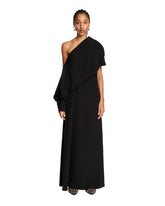 Black Long One-Shoulder Silk Dress - Women's dresses | PLP | Antonia