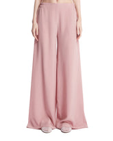 Pink Silk Wide-Leg Pants - Women's clothing | PLP | Antonia