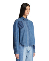 Blue Patchwork Effect Shirt | PDP | Antonia