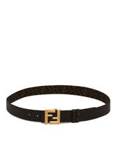 Brown Squared FF Leather Belt - FENDI | PLP | Antonia