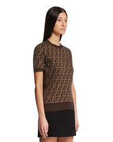 Brown Cotton FF T-shirt | PDP | Antonia